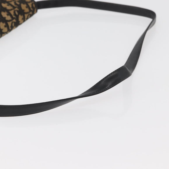 Christian Dior Trotter Canvas Shoulder Bag Navy Gold Auth ka3744