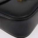 CELINE Shoulder Bag Leather Black Gold Auth ka3749-9