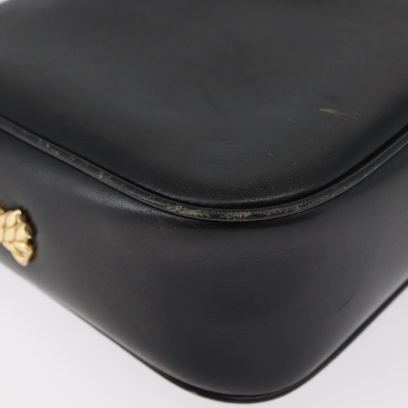 CELINE Shoulder Bag Leather Black Gold Auth ka3749