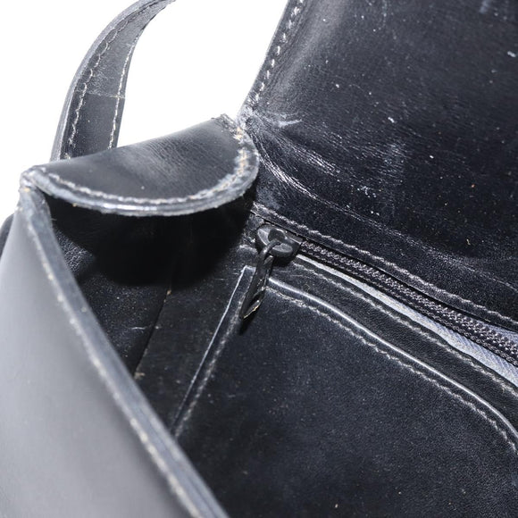 CELINE Shoulder Bag Leather Black Gold Auth ka3749