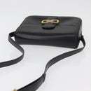 CELINE Shoulder Bag Leather Black Gold Auth ka3749-6