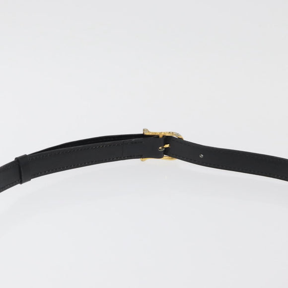 CELINE Shoulder Bag Leather Black Gold Auth ka3749