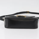 CELINE Shoulder Bag Leather Black Gold Auth ka3749-5