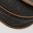 Christian Dior Honeycomb Canvas Shoulder Bag PVC Black Gold Auth ka3752-11