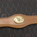 Christian Dior Honeycomb Canvas Shoulder Bag PVC Black Gold Auth ka3752-14