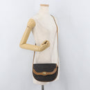 Christian Dior Honeycomb Canvas Shoulder Bag PVC Black Gold Auth ka3752-23