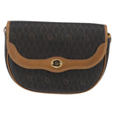 Christian Dior Honeycomb Canvas Shoulder Bag PVC Black Gold Auth ka3752-13