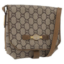 GUCCI GG Plus Supreme Shoulder Bag PVC Beige Gold Auth ka3753-1