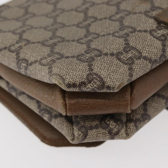 GUCCI GG Plus Supreme Shoulder Bag PVC Beige Gold Auth ka3753