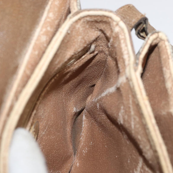 GUCCI GG Plus Supreme Shoulder Bag PVC Beige Gold Auth ka3753