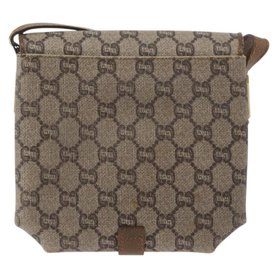 GUCCI GG Plus Supreme Shoulder Bag PVC Beige Gold Auth ka3753 - 0