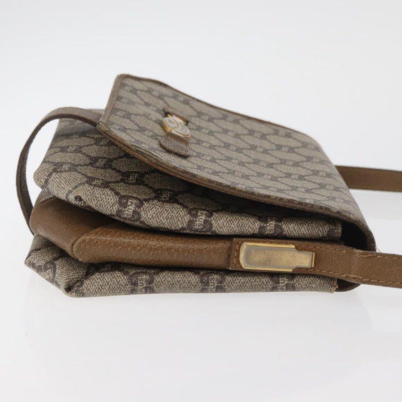 GUCCI GG Plus Supreme Shoulder Bag PVC Beige Gold Auth ka3753