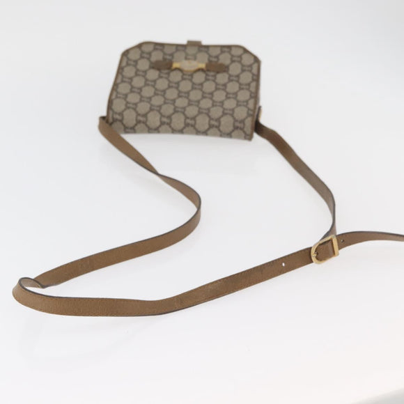 GUCCI GG Plus Supreme Shoulder Bag PVC Beige Gold Auth ka3753