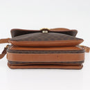 CELINE Macadam Canvas Shoulder Bag PVC Leather Brown Gold Auth ka3754-6
