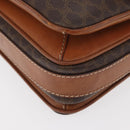 CELINE Macadam Canvas Shoulder Bag PVC Leather Brown Gold Auth ka3754-14