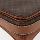 CELINE Macadam Canvas Shoulder Bag PVC Leather Brown Gold Auth ka3754-16