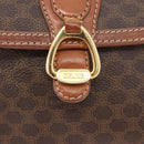 CELINE Macadam Canvas Shoulder Bag PVC Leather Brown Gold Auth ka3754-17