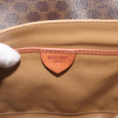 CELINE Macadam Canvas Shoulder Bag PVC Leather Brown Gold Auth ka3754-19