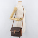 CELINE Macadam Canvas Shoulder Bag PVC Leather Brown Gold Auth ka3754-24