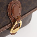 CELINE Macadam Canvas Shoulder Bag PVC Leather Brown Gold Auth ka3754-2