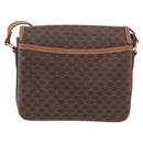 CELINE Macadam Canvas Shoulder Bag PVC Leather Brown Gold Auth ka3754-3