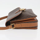 CELINE Macadam Canvas Shoulder Bag PVC Leather Brown Gold Auth ka3754-5