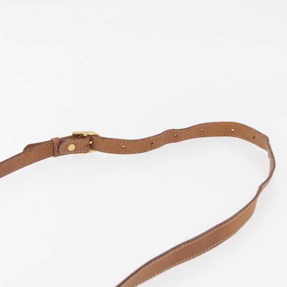 CELINE Macadam Canvas Shoulder Bag PVC Leather Brown Gold Auth ka3754