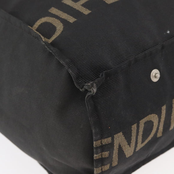FENDI Tote Bag Canvas Black Auth ka3757