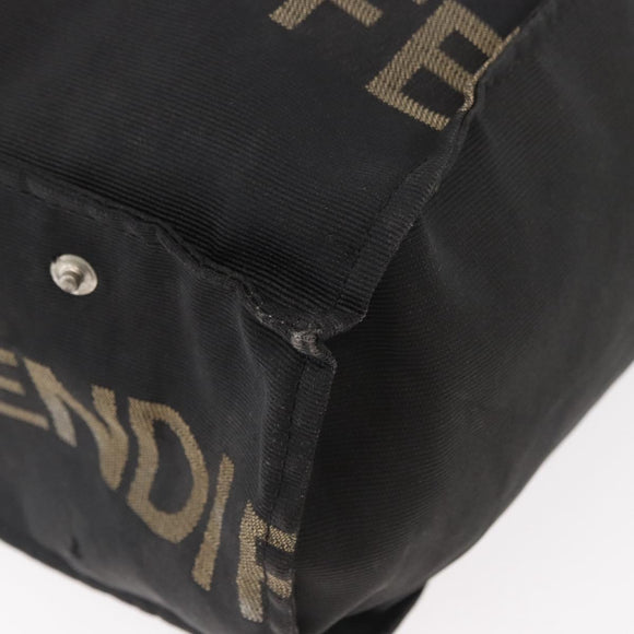 FENDI Tote Bag Canvas Black Auth ka3757