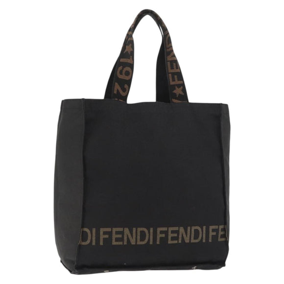 FENDI Tote Bag Canvas Black Auth ka3757