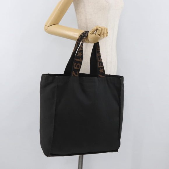 FENDI Tote Bag Canvas Black Auth ka3757