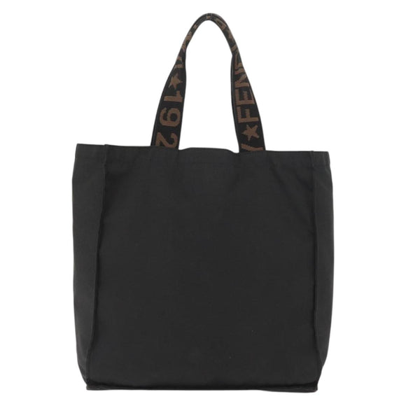 FENDI Tote Bag Canvas Black Auth ka3757