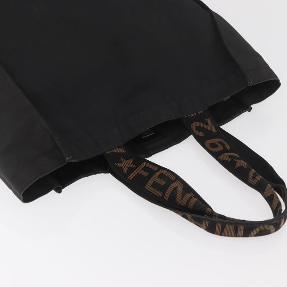 FENDI Tote Bag Canvas Black Auth ka3757
