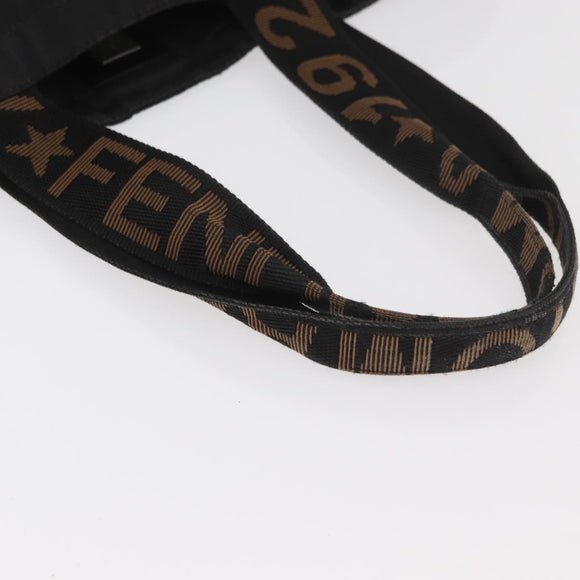 FENDI Tote Bag Canvas Black Auth ka3757