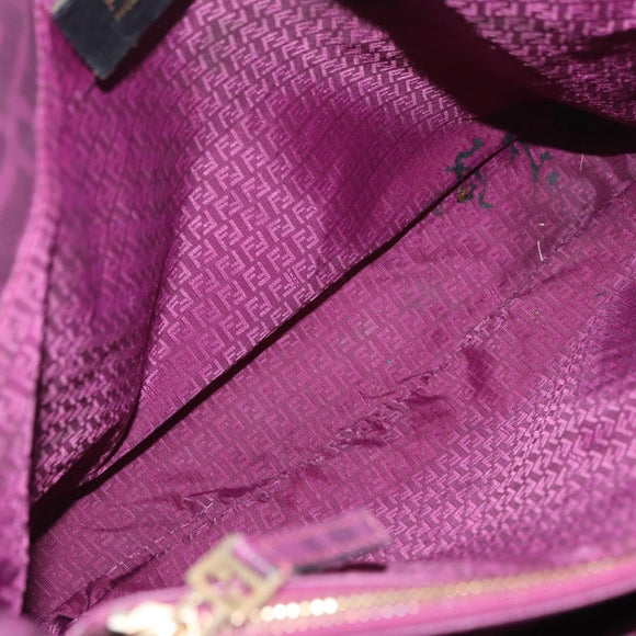 FENDI Zucca Canvas Tote Bag PVC Gold Purple Auth ka3759A