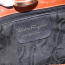 Salvatore Ferragamo Tote Bag Nylon Brown Gold Auth ka3760A-12