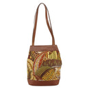Salvatore Ferragamo Tote Bag Nylon Brown Gold Auth ka3760A-2