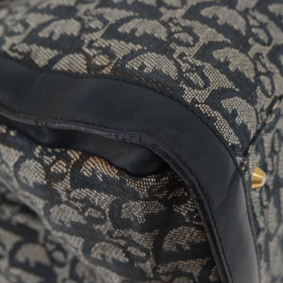 Christian Dior Trotter Canvas Tote Bag Navy Gold Auth ka3763