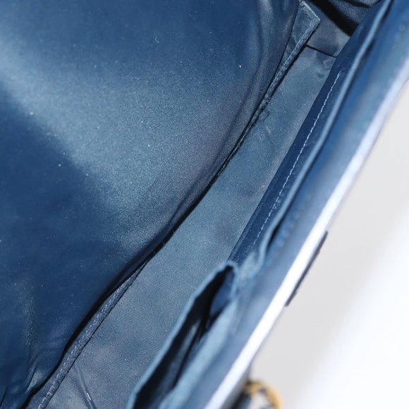 Christian Dior Trotter Canvas Tote Bag Navy Gold Auth ka3763