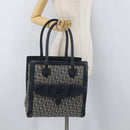 Christian Dior Trotter Canvas Tote Bag Navy Gold Auth ka3763-26