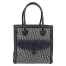 Christian Dior Trotter Canvas Tote Bag Navy Gold Auth ka3763-13