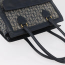 Christian Dior Trotter Canvas Tote Bag Navy Gold Auth ka3763-6