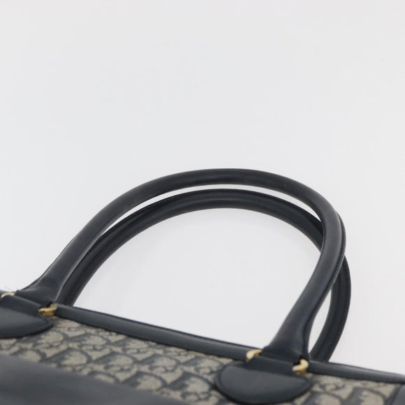 Christian Dior Trotter Canvas Tote Bag Navy Gold Auth ka3763