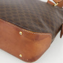 CELINE Macadam Canvas Hand Bag PVC Leather Brown Gold Auth ka3766-14