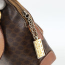 CELINE Macadam Canvas Hand Bag PVC Leather Brown Gold Auth ka3766-10