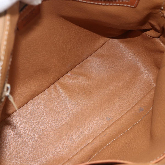 CELINE Macadam Canvas Hand Bag PVC Leather Brown Gold Auth ka3766