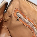CELINE Macadam Canvas Hand Bag PVC Leather Brown Gold Auth ka3766-20