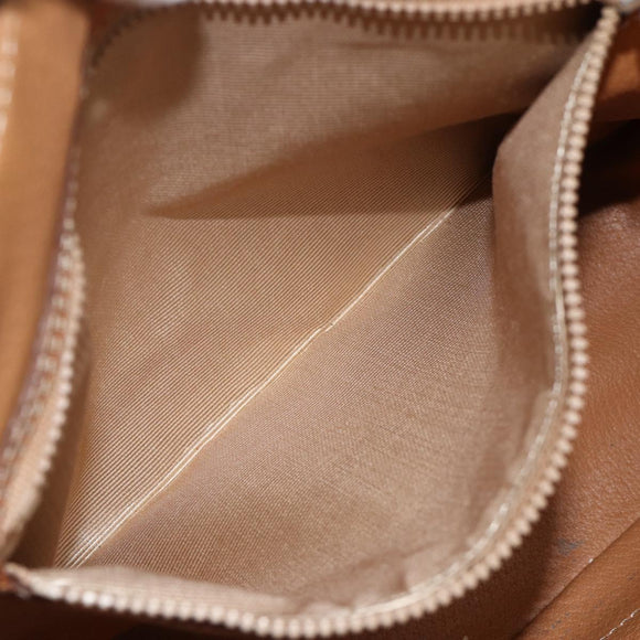 CELINE Macadam Canvas Hand Bag PVC Leather Brown Gold Auth ka3766