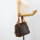 CELINE Macadam Canvas Hand Bag PVC Leather Brown Gold Auth ka3766-23