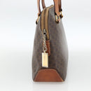 CELINE Macadam Canvas Hand Bag PVC Leather Brown Gold Auth ka3766-3